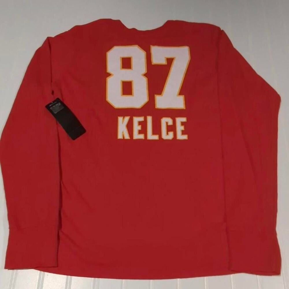 🚨 Women's Chiefs Travis Kelce Super Bowl LVIII Long Sleeve T-shirt Sz Small 🏈